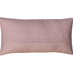 Sierkussen linnen streep dark chocolate roze 64x33 cm