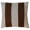 Sierkussen linnen streep dark chocolate zand 45x45 cm