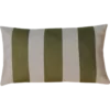 Sierkussen linnen streep olijf zand 64x33 cm