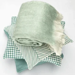 Sierkussen linnen washed seablue