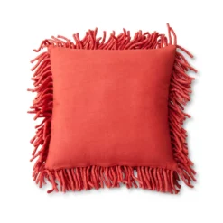 Sierkussen Rugged woolen cherry red 50x50 cm