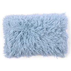 Sierkussen Shaggy light blue