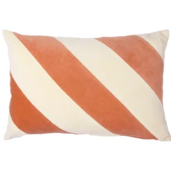 Sierkussen Striped Velvet 60x40 cm peach/cream