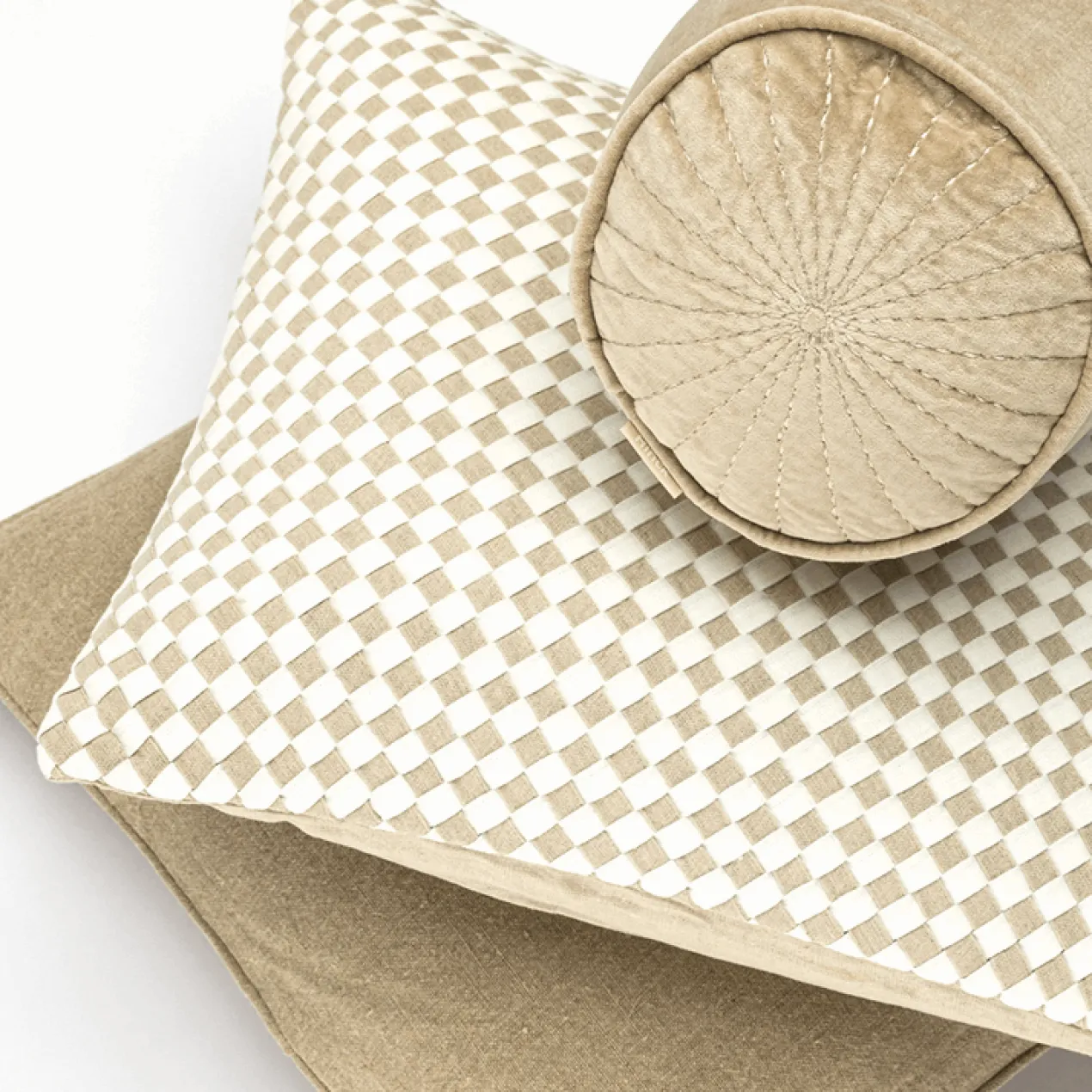 Sierkussen velours bolster natural