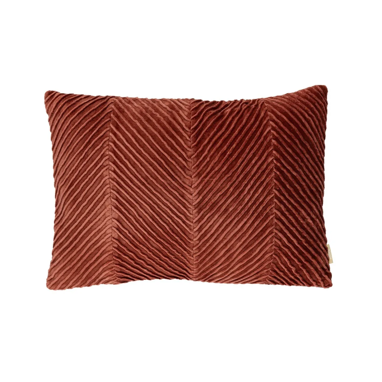 Sierkussen velours tucked allover mineral red