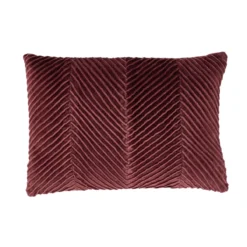 Sierkussen velours tucked allover aubergine
