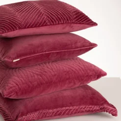 Sierkussen velours tucked allover blushpink