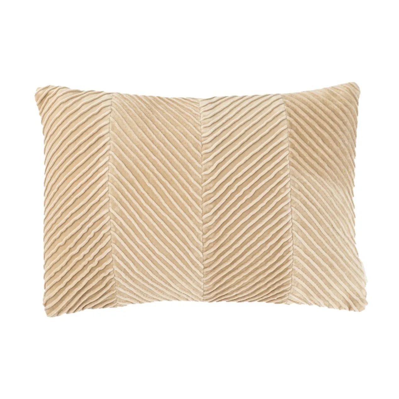 Sierkussen velours tucked allover natural