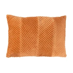 Sierkussen velours tucked allover orange brass
