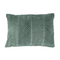 Sierkussen velours tucked allover seablue