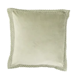 Sierkussen velours tucked border dewgreen