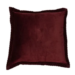 Sierkussen velours tucked border aubergine