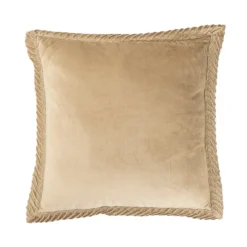 Sierkussen velours tucked border beige