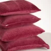 Sierkussen velours tucked border blush pink