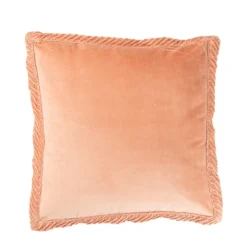 Sierkussen velours tucked border flamingo
