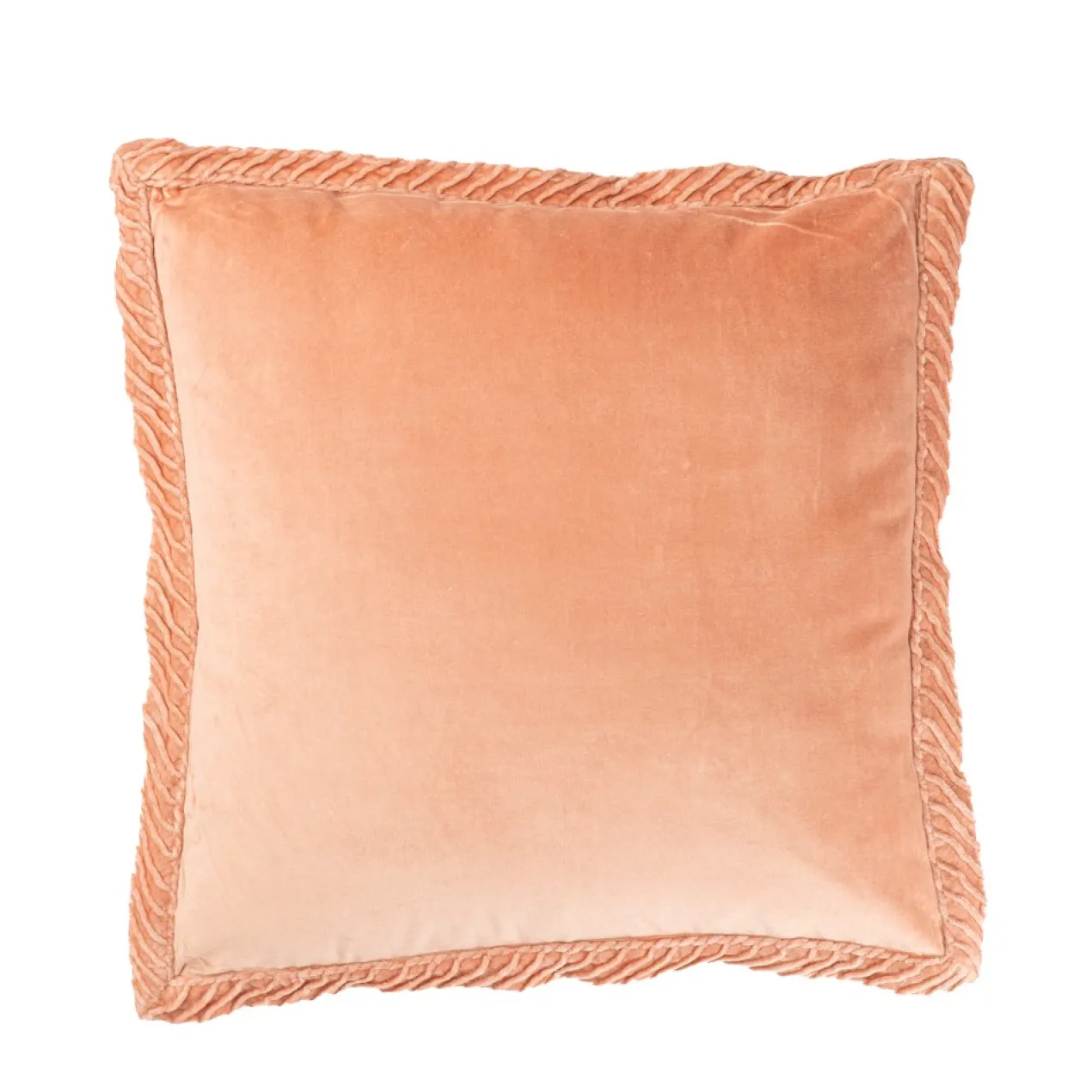 Sierkussen velours tucked border flamingo