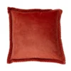 Sierkussen velours tucked border orangered