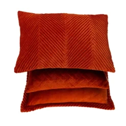 Sierkussen velours tucked border terra