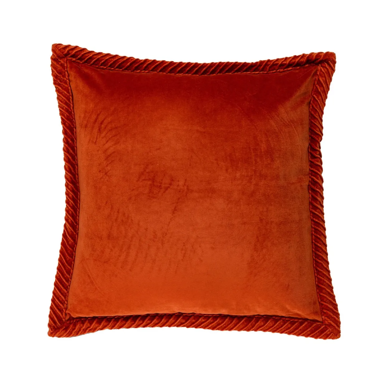 Sierkussen velours tucked border terra
