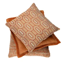 Sierkussen velours tucked border terra