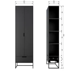 Silas hoge kast essen blacknight [fsc]