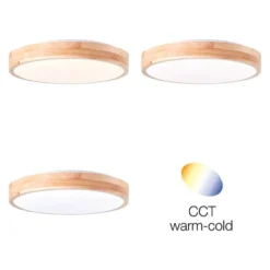 SLIMLINE PLAFONDLAMP Ø34CM 12W HOUT