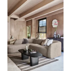 Sloping hoekbank links naturel melange