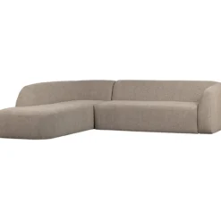 Sloping hoekbank links naturel melange