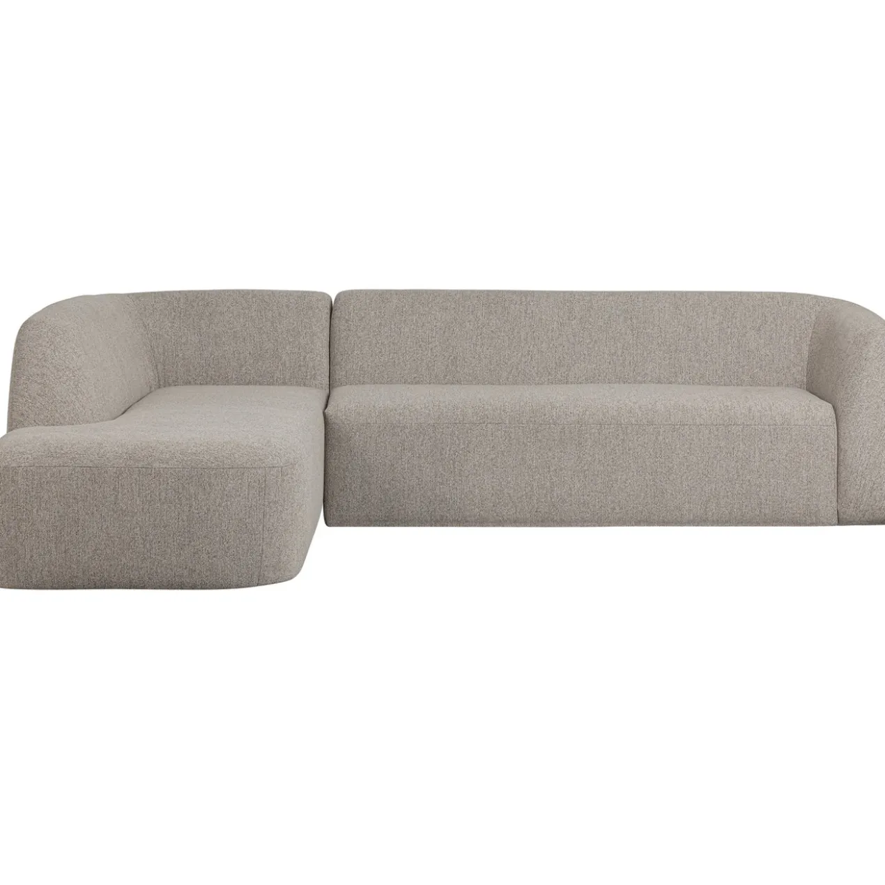 Sloping hoekbank links off white melange
