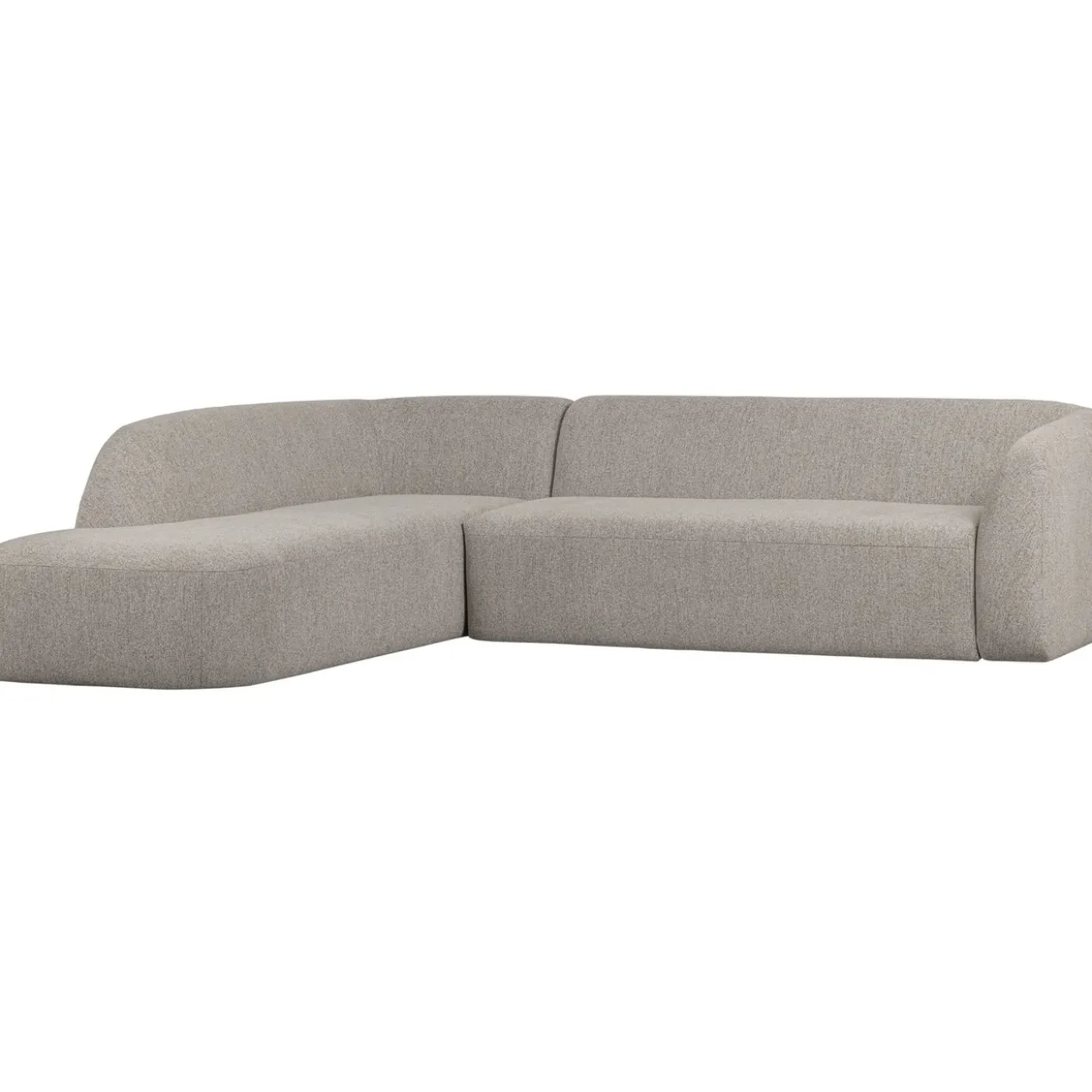 Sloping hoekbank links off white melange