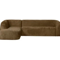 Sloping hoekbank links structure velvet brass