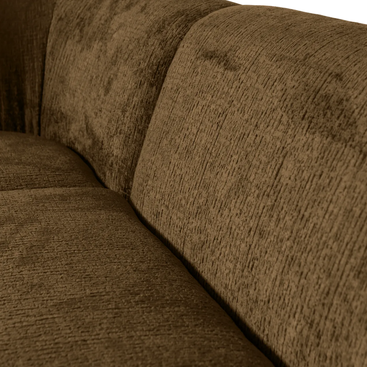 Sloping hoekbank links structure velvet brass