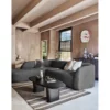 Sloping hoekbank melange links grijs/zwart