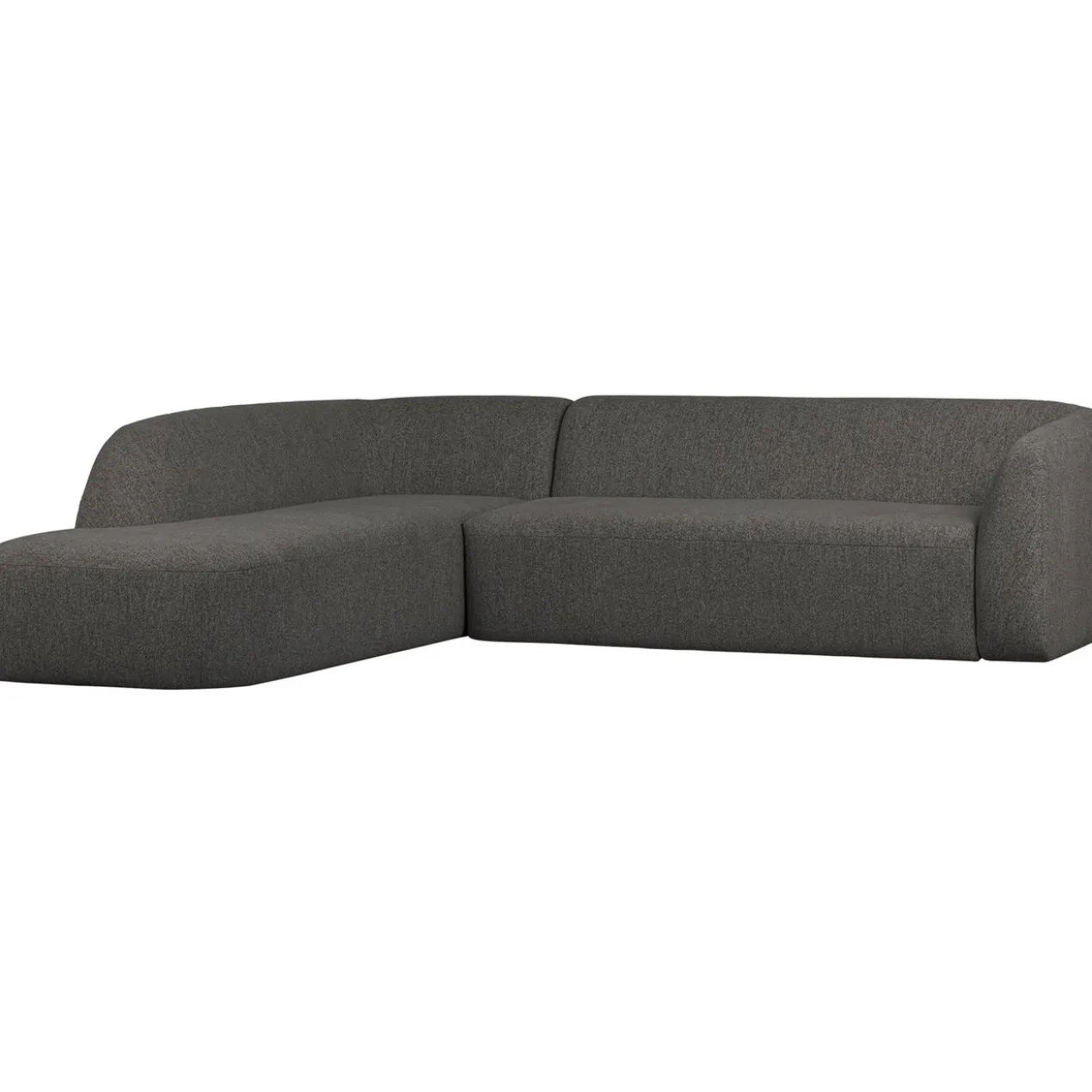 Sloping hoekbank melange links grijs/zwart