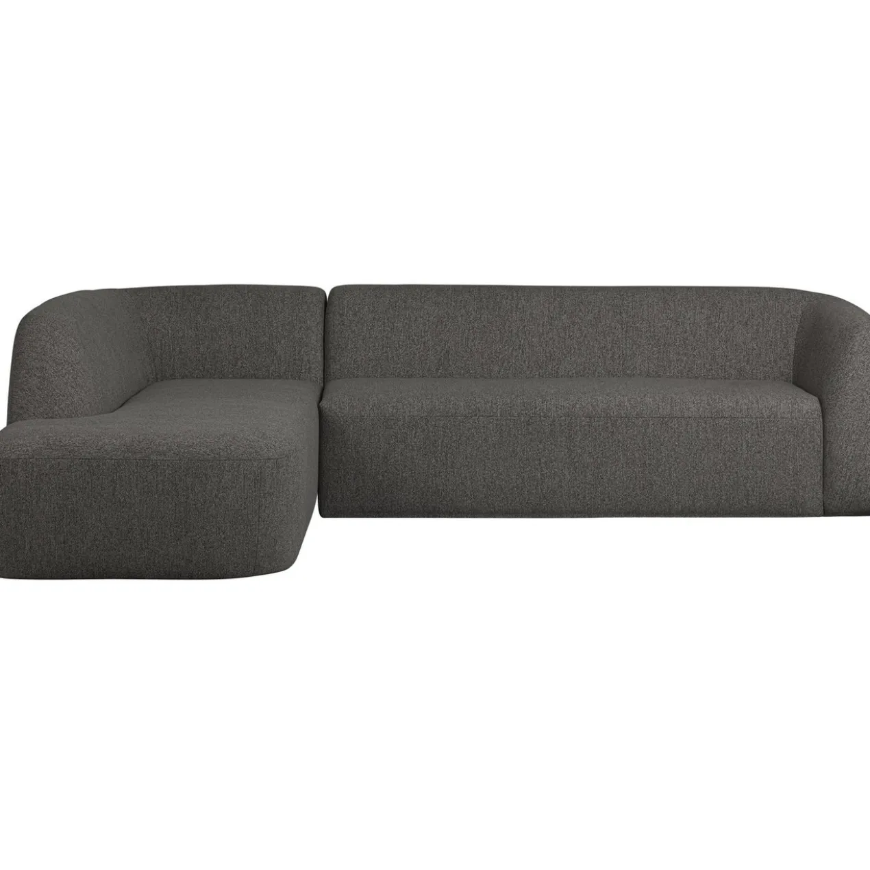 Sloping hoekbank melange links grijs/zwart