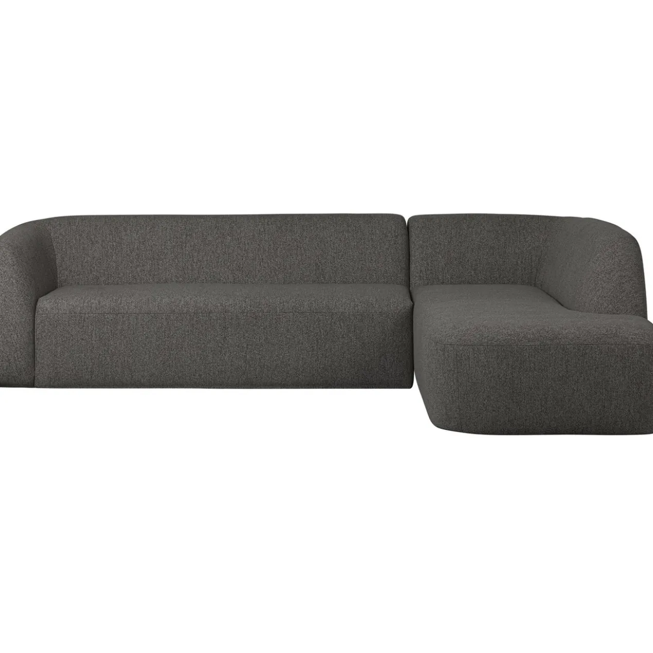 Sloping hoekbank rechts melange grijs/zwart