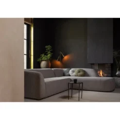 Sloping hoekbank rechts naturel melange