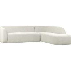 Sloping hoekbank rechts pearl melange