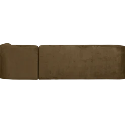 Sloping hoekbank rechts structure velvet brass