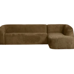 Sloping hoekbank rechts structure velvet brass