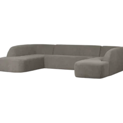 Sloping u-vorm bank grijs melange
