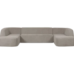 Sloping u-vorm bank off white melange