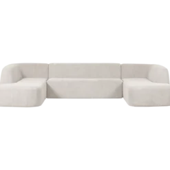 Sloping u-vorm bank pearl melange