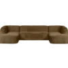Sloping u-vorm bank structure velvet brass