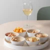Snack tray Puro round bamboo jungle green