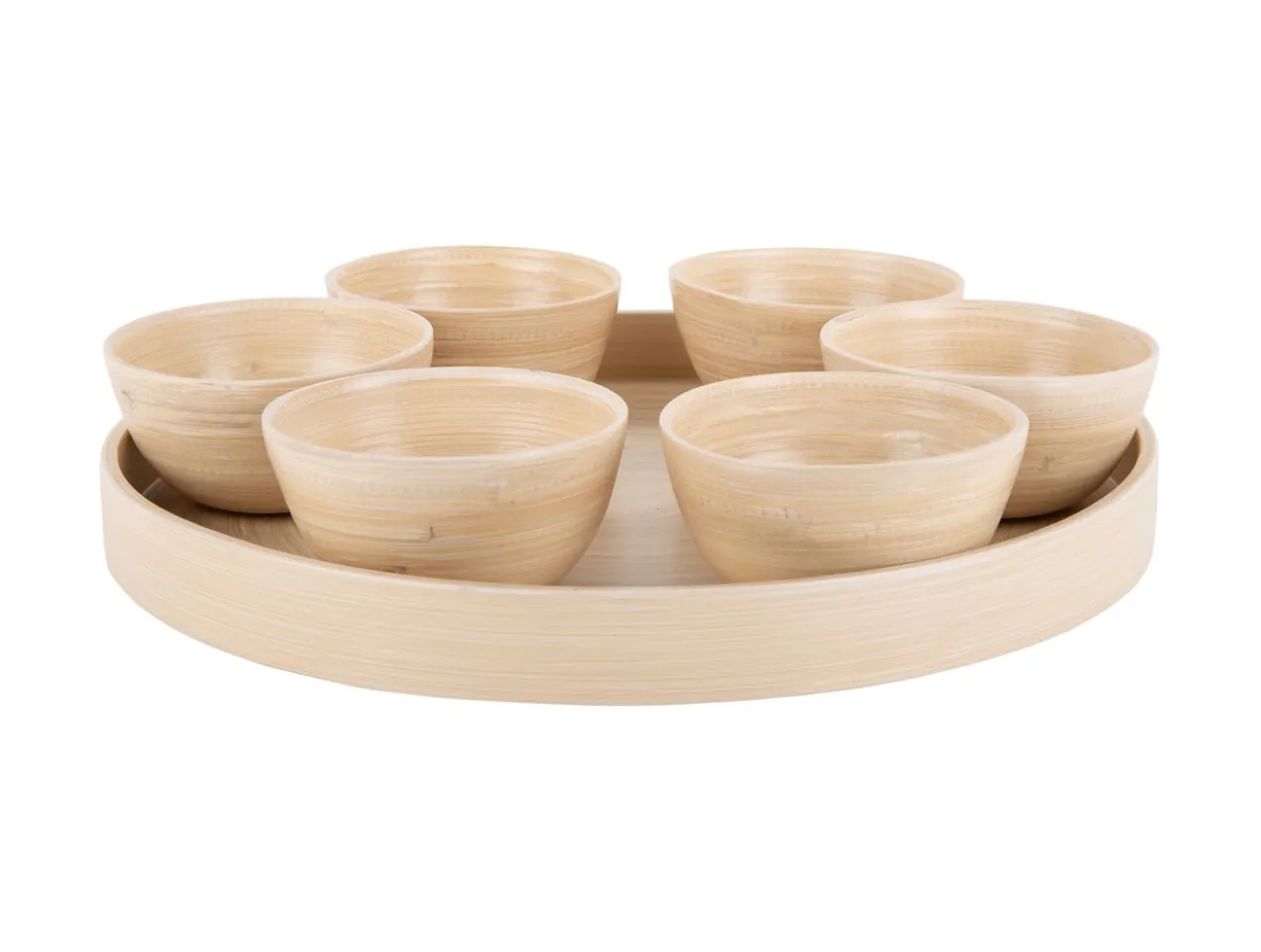 Snack tray Puro round bamboo natural