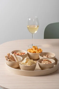 Snack tray Puro round bamboo natural