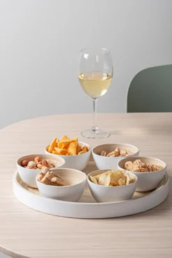 Snack tray Puro round bamboo natural