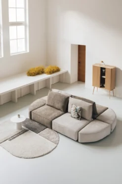 Sofa element hunter pie pouf right sand