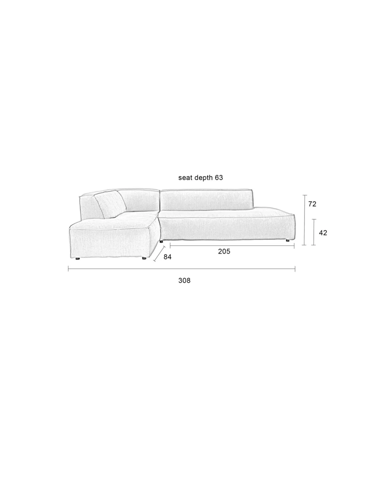 Sofa fat freddy rib left natural